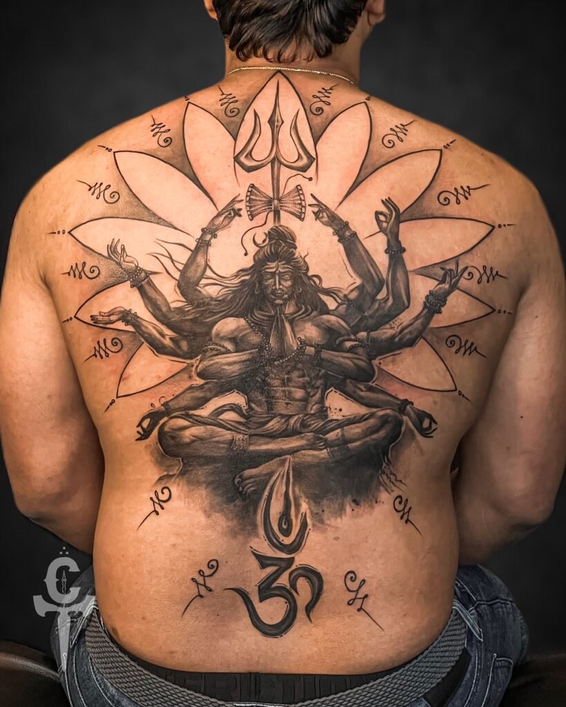 Lord shiva realism back tattoo chaayam