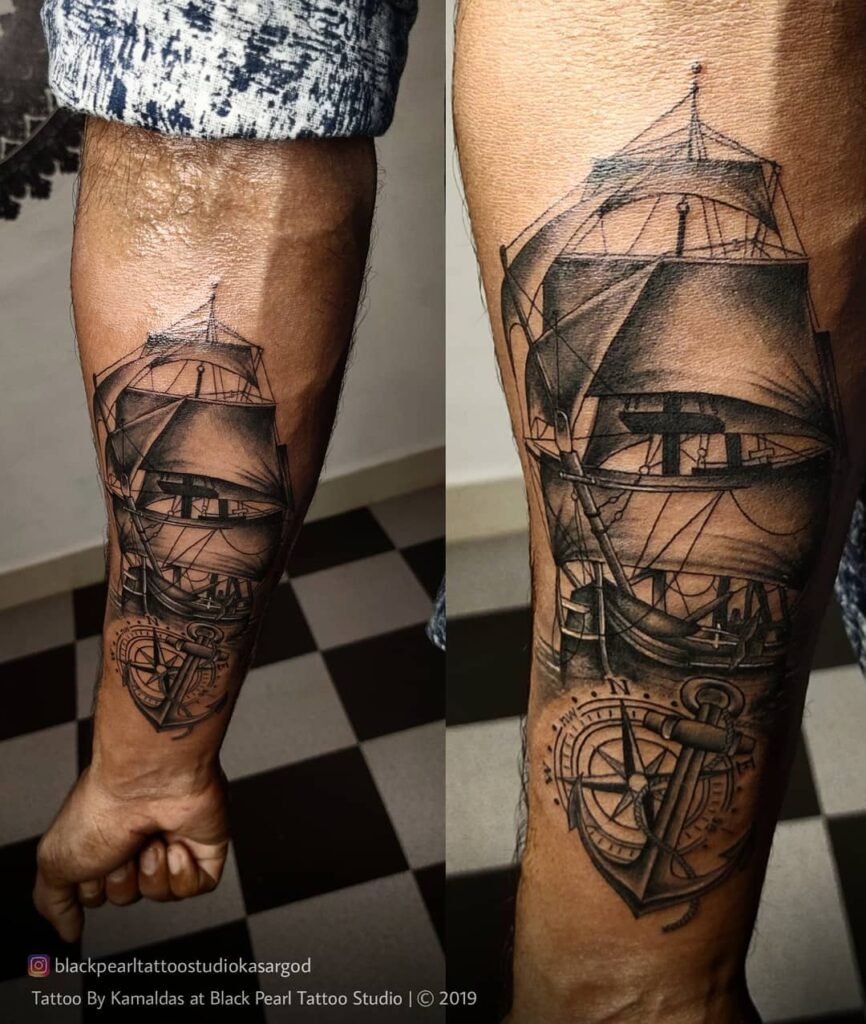 Ship blackpearl tattoo kasaragod