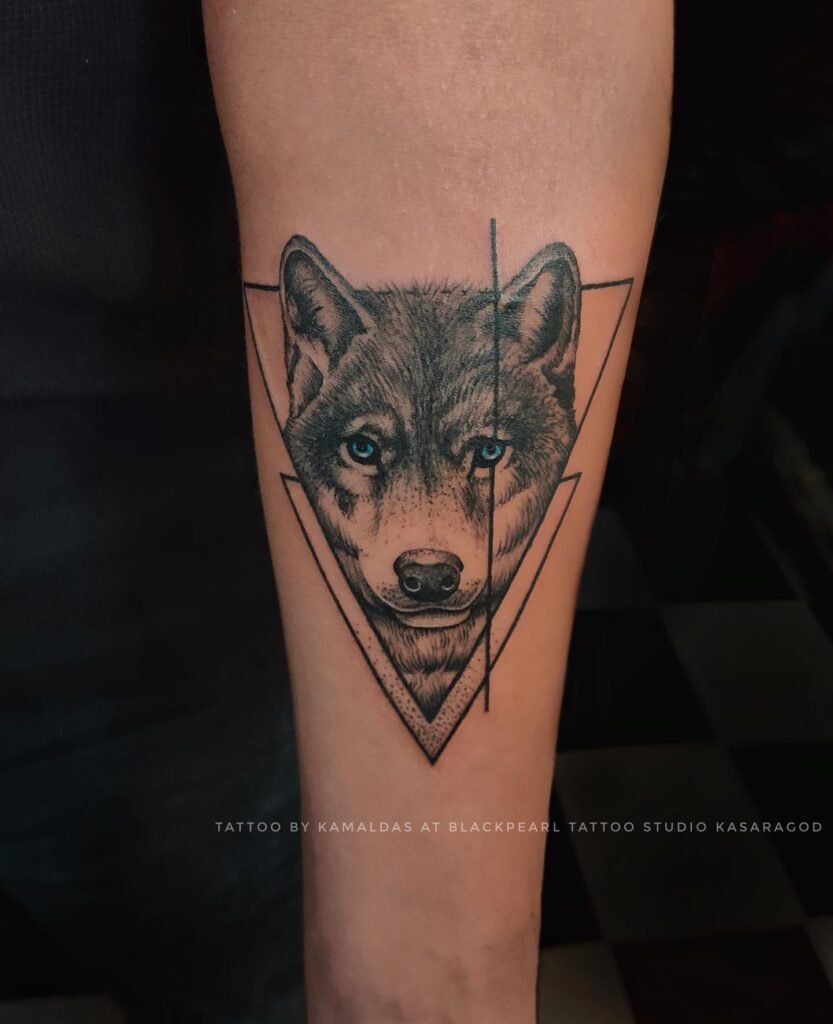 Wolf Face 02 blackpearl tattoo kasaragod