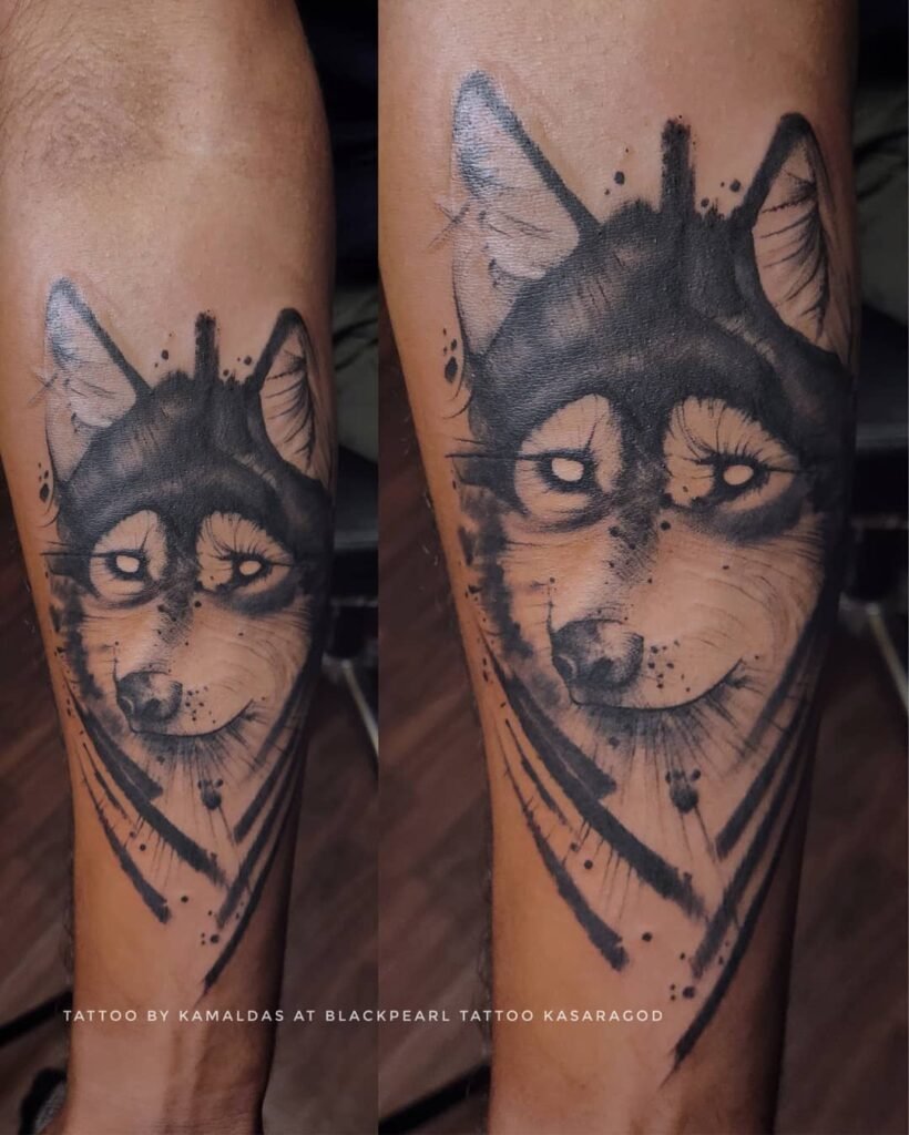 Wolf Face 05 blackpearl tattoo kasaragod