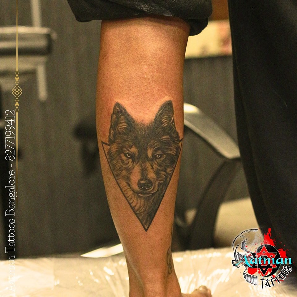 Wolf Face Tattoo Aatman Tattoos Bangalore