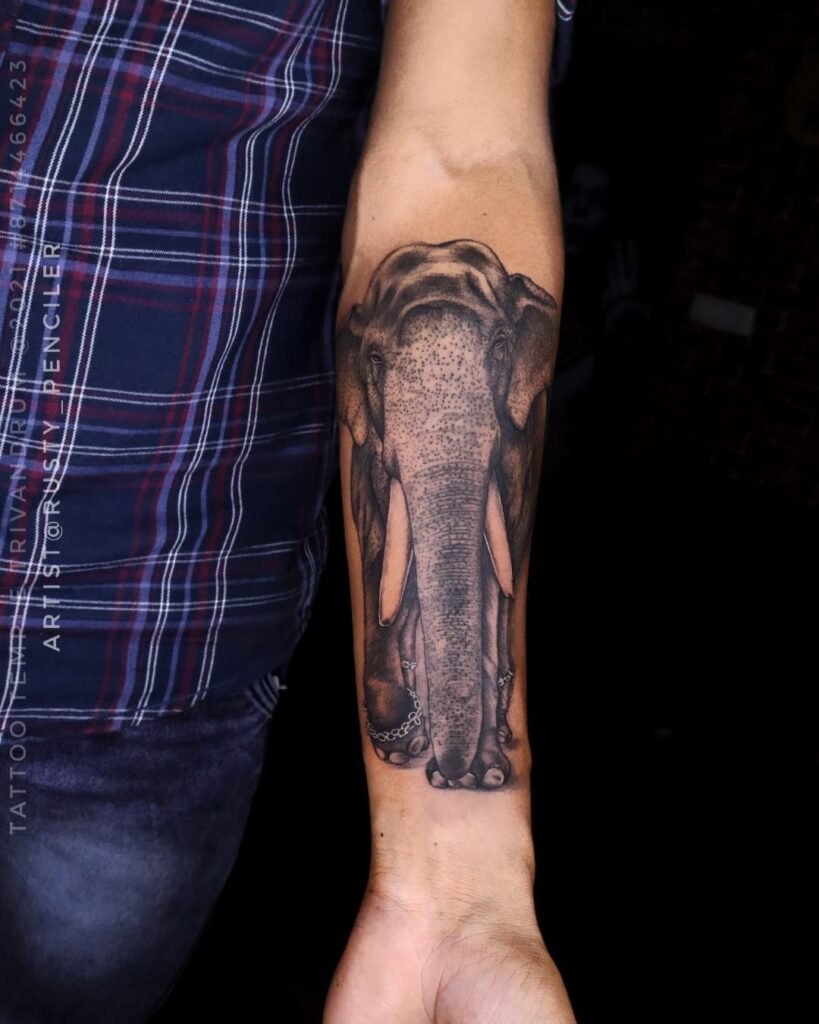 Elephant Tattoo Ideas for Males and Females 13 Real Elephant Portrait Tattoo of Famous Kerala Elephant - on Hand
