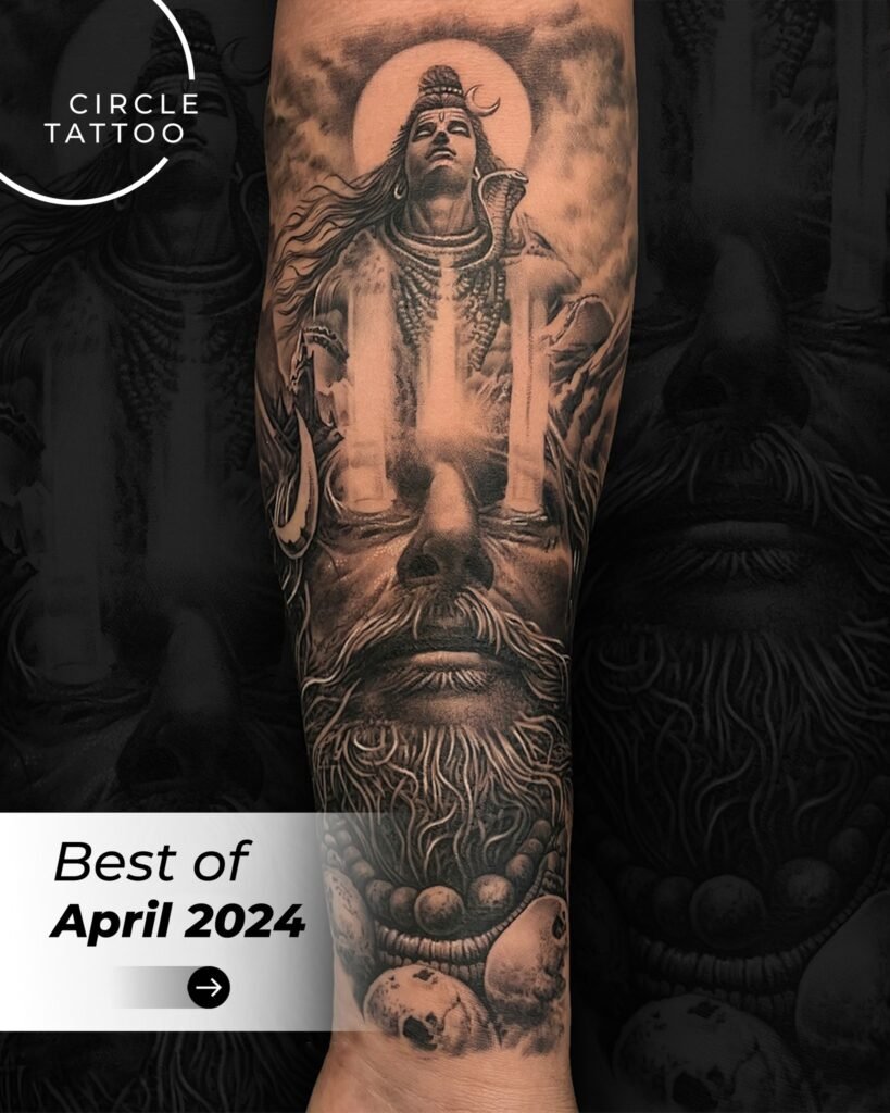 Angry Shiva / Mahadeva Furious and Meditating Look Eye Tattoo on Hand
