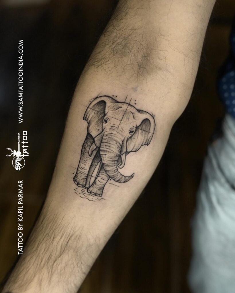 Elephant Tattoo Ideas for Males and Females 6 Free Hand Style Elephant Tattoo on Forearms