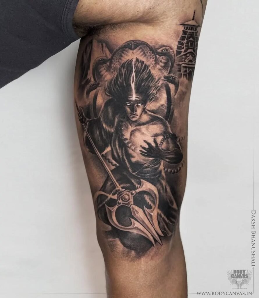 Angry Shiva Tattoo on Hand
