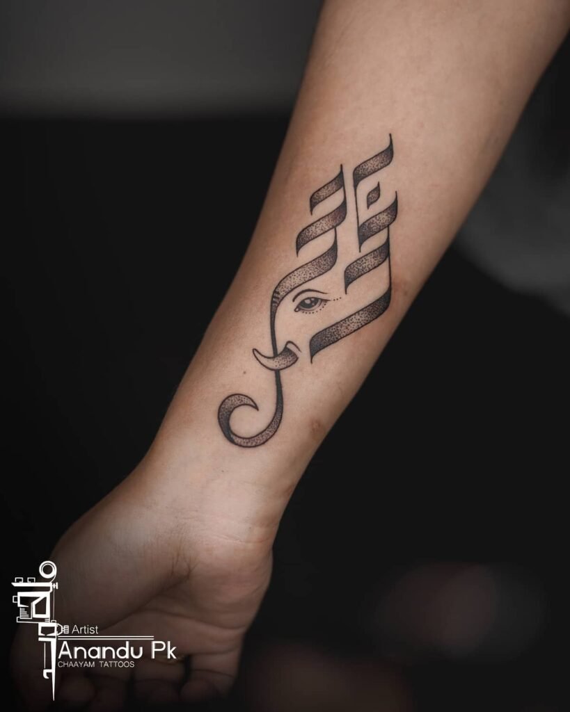 Simple Ganesh Tattoo Design - Minimalist and Unique Design on Hand