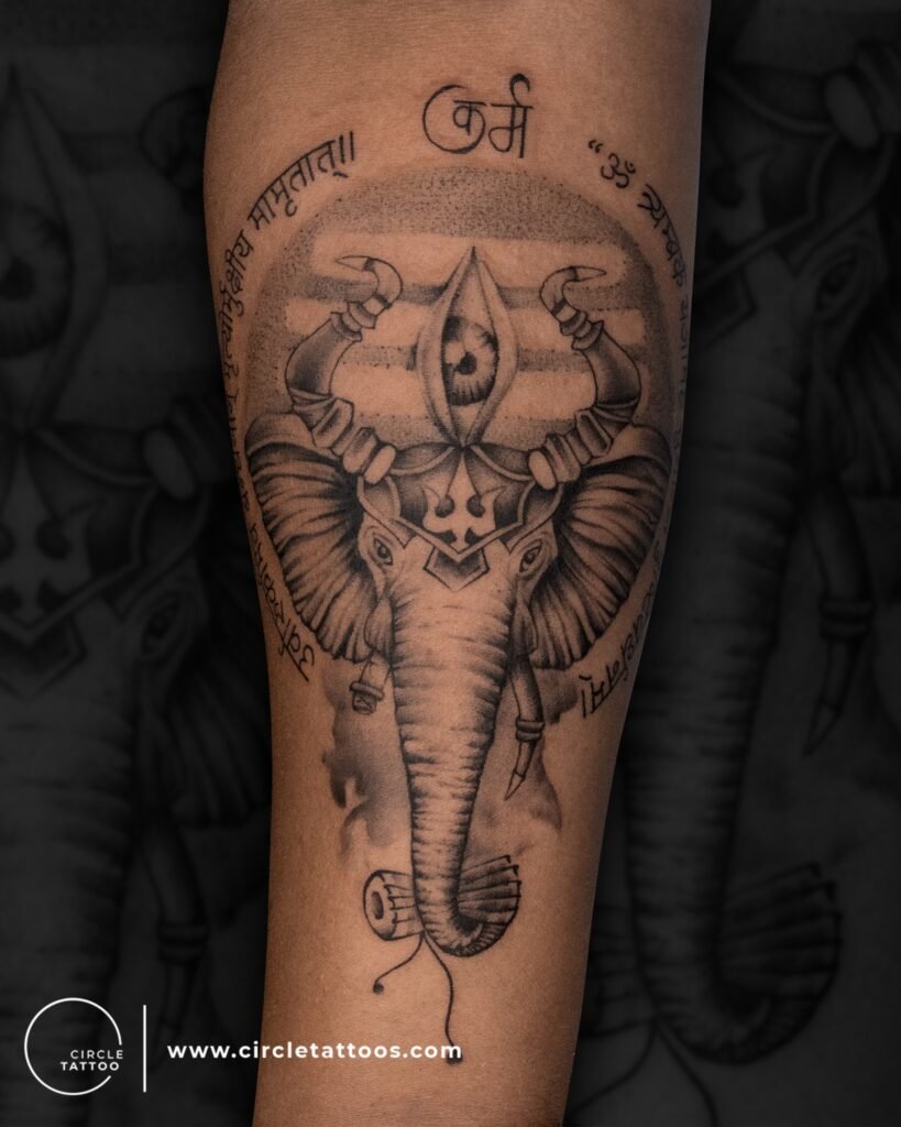 Elephant Tattoo Ideas for Males and Females 11 Shiva / Ganesha Themed Eelepaht Tattoo on Hand