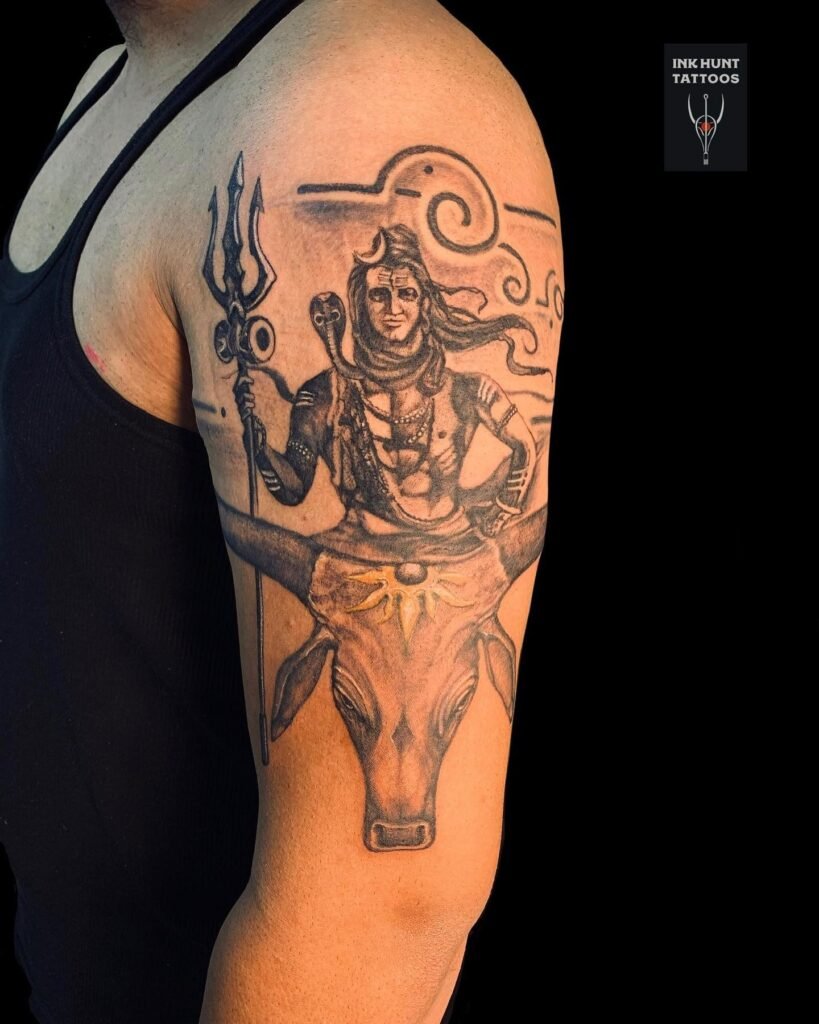 Lord Shiva and Nandi Design Combination of Upper Arms 
