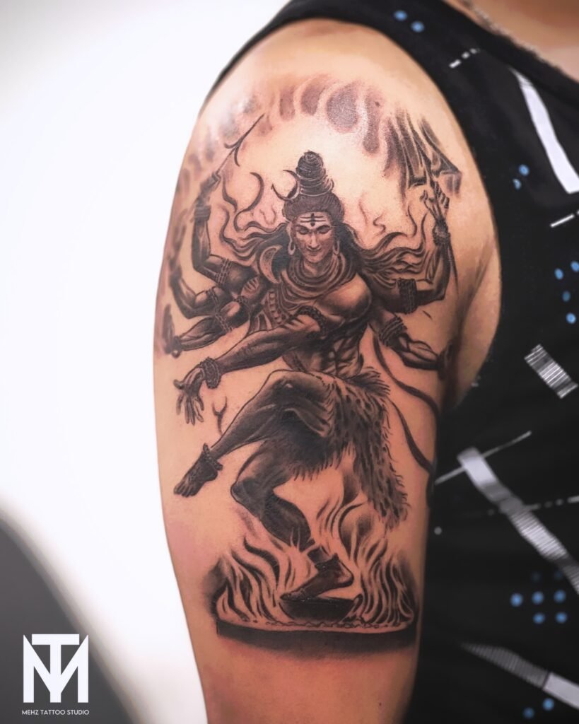 Natraj Tattoo on Upper Arms - Dancing Shiva Tattoo
