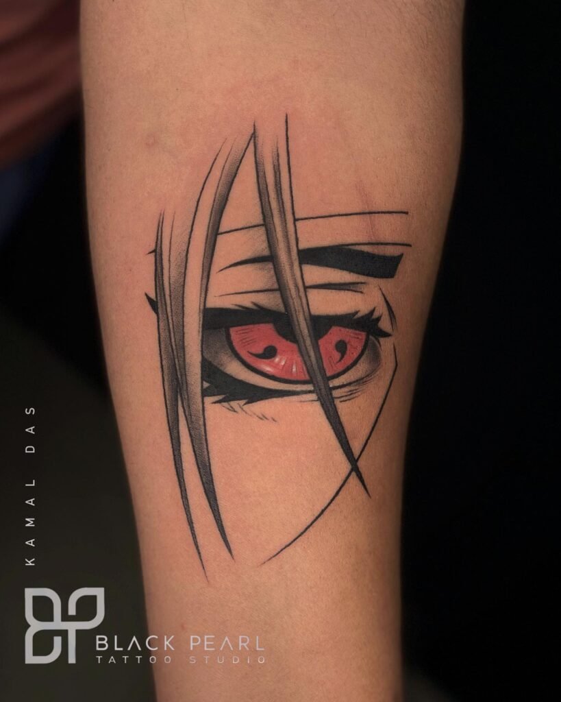 Kakashi Hatake Eyes Tattoo Design on Hand
