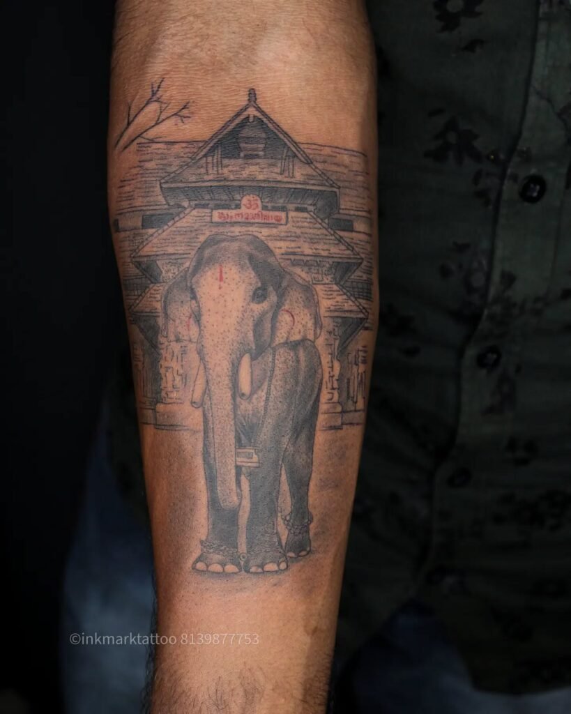 Thechikottukavu Ramachandran Elephant Tattoo on Hand