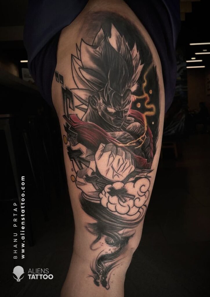 Dragon Ball z - Son Goku Full Sleeve Tattoo Designs