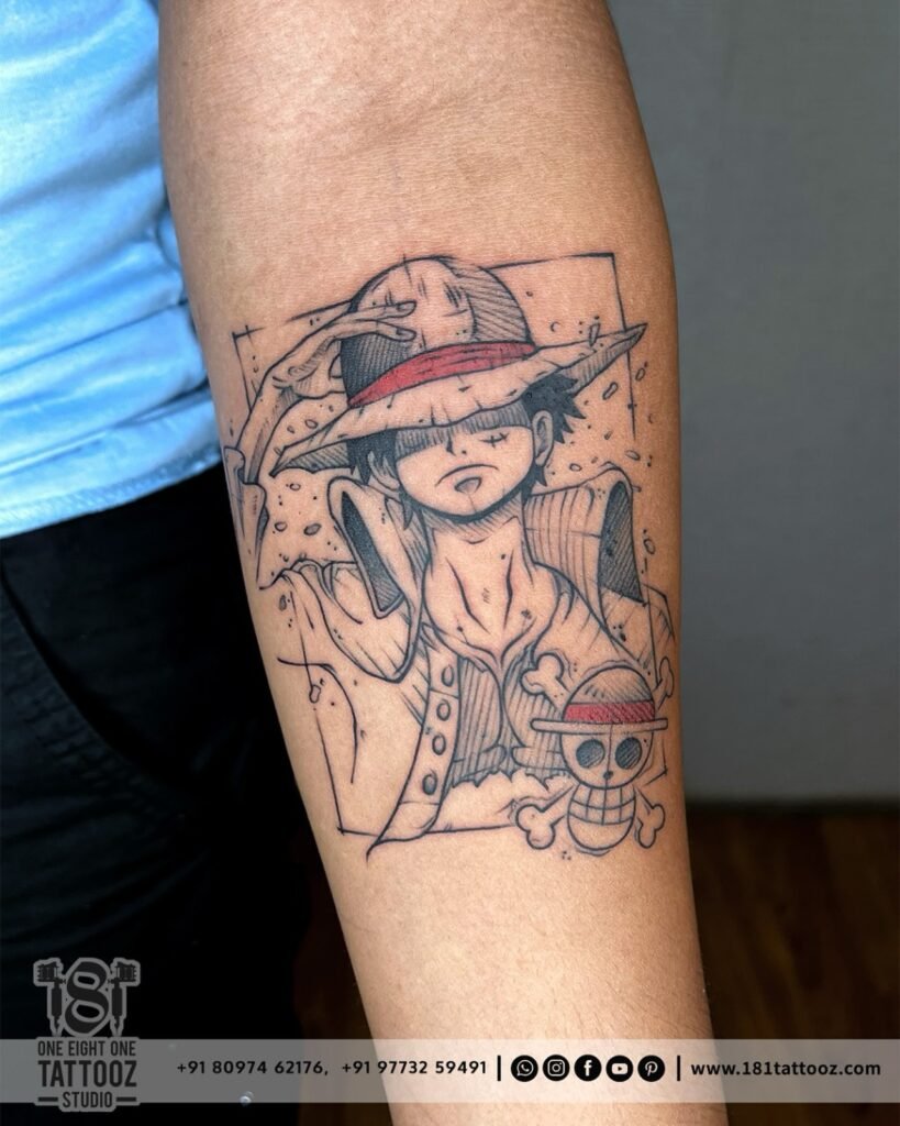 One Piece - Monkey D Luffy - Hand Tattoo Design