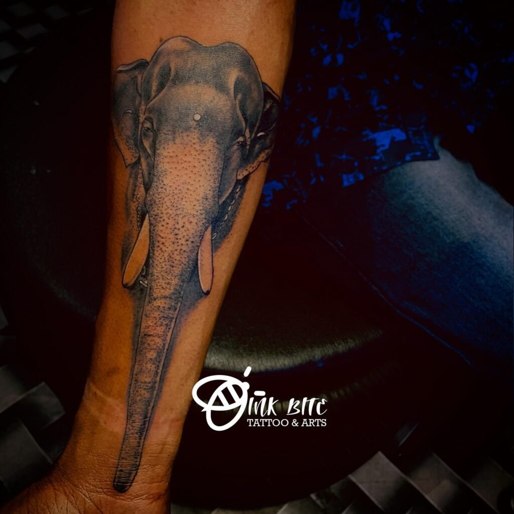 Kerala Elephant Mangalamkunnu Karnan Hand Tattoo Design