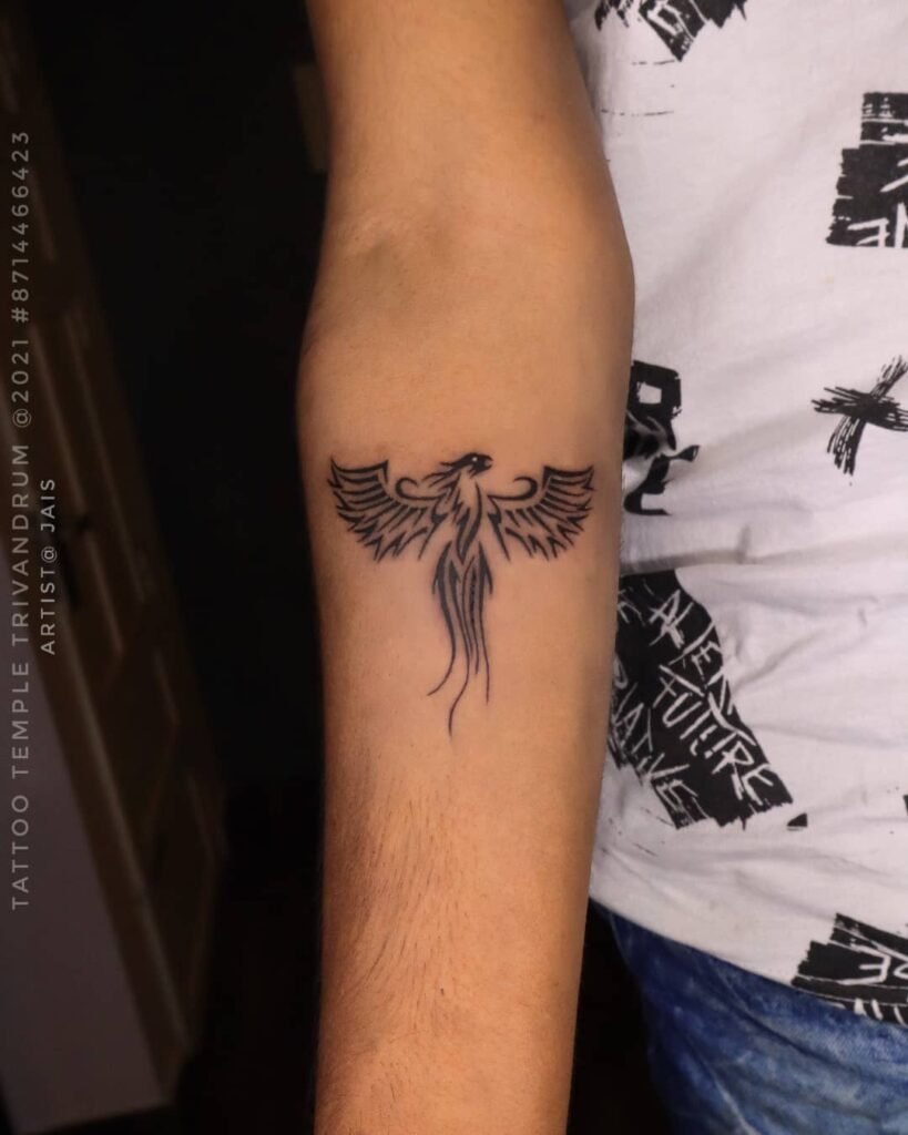 Small Phoenix Tattoo on Forearms for Girls